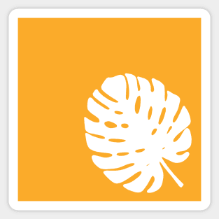 Simple palm leaf in orange Sticker